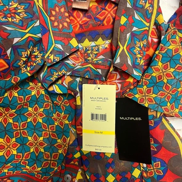 Multiples~Vintage Tunic Blouse Size Medium W/ Mandala Design (New W/Tags) - Picture 7 of 15